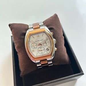 Michael Kors Silver and Gold Chronograph Watch